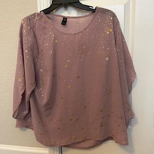 24. Lavender and gold SHEIN curvy blouse